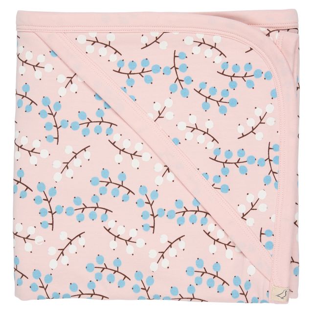 Pigeon Organics - Pink winter berry hooded blanket