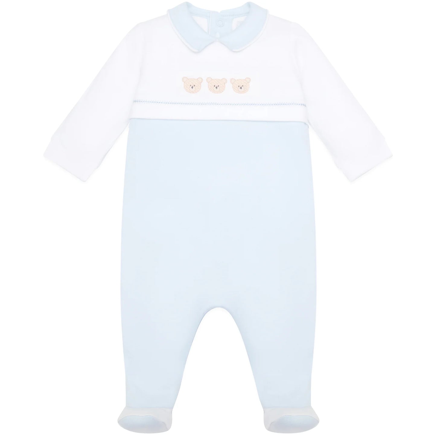 Emile et Rose - Light blue and white all in one with hat, Jasper