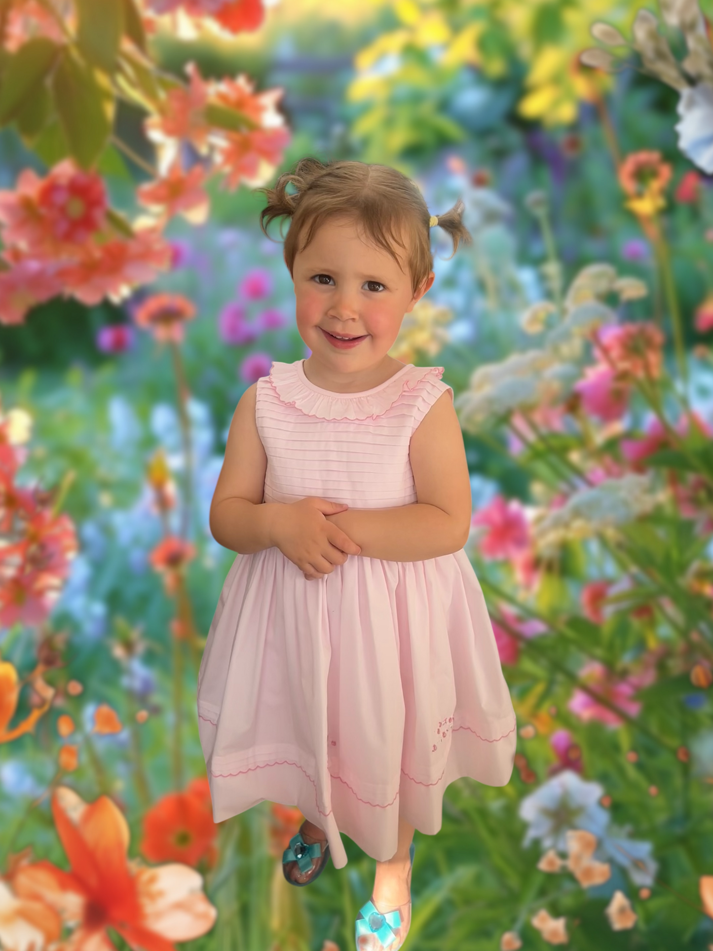 Sarah Louise - Traditional hand smocked Dress, Pink