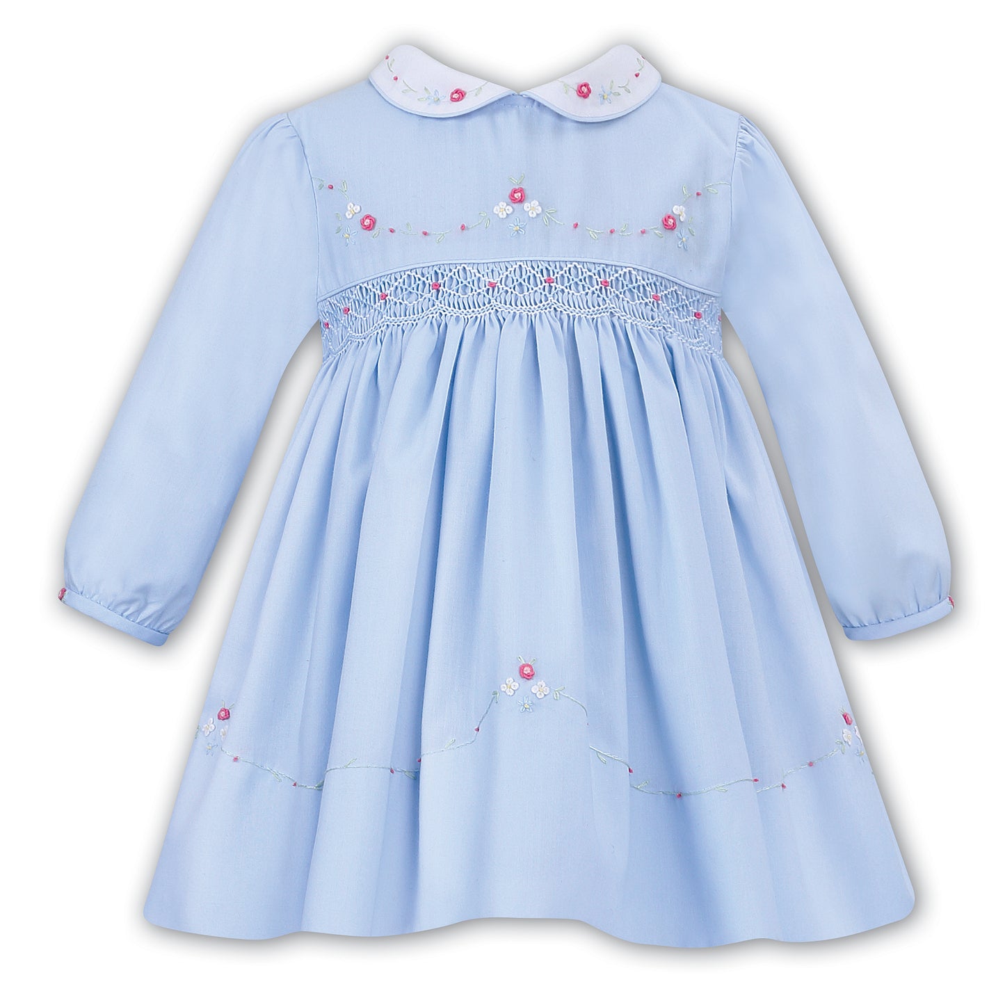 Sarah Louise - Pale blue, hand smocked dress