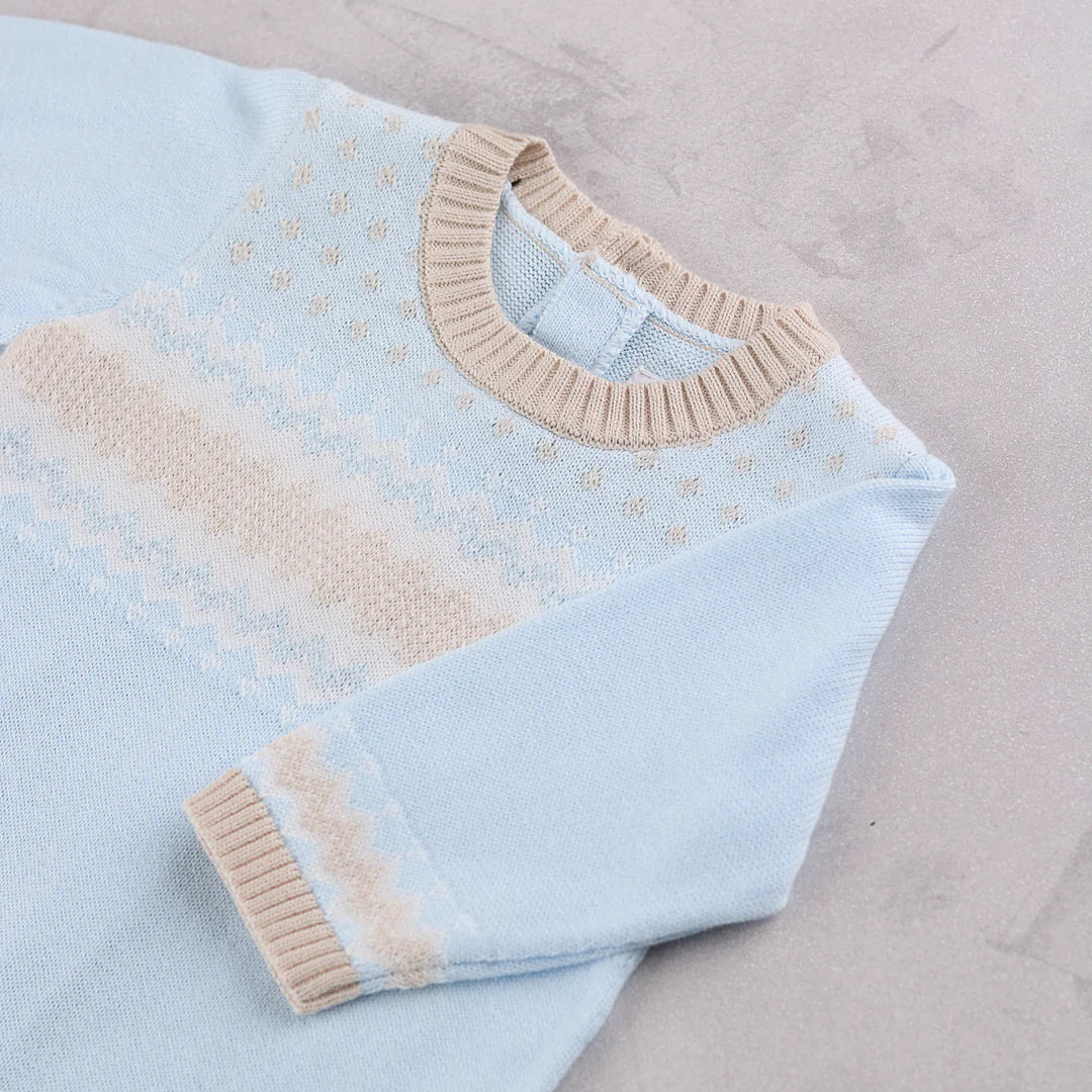 Emile et Rose - knitted romper, blue