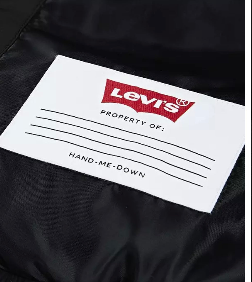Levi's - Black padded jacket with hood. (4-12yrs)