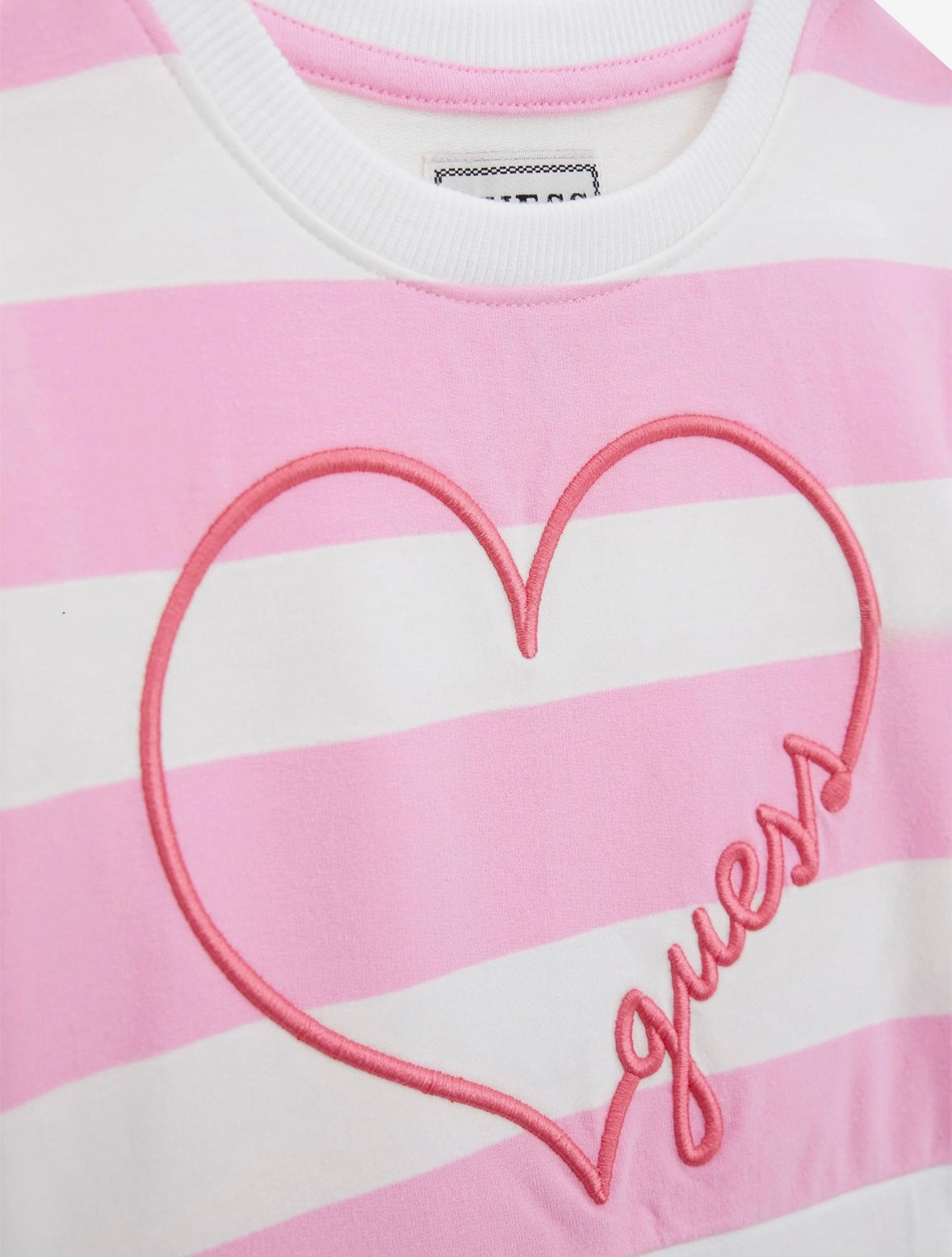 Guess - Pink and white stripe dress with heart