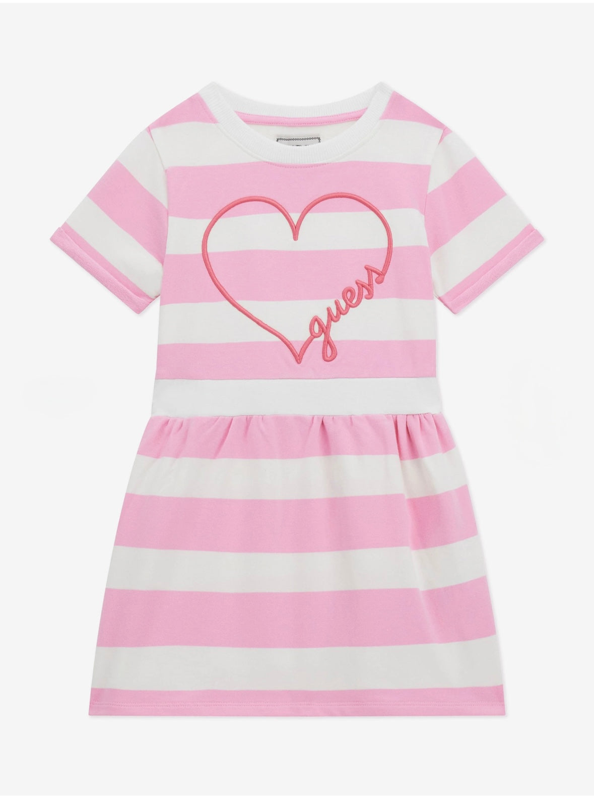 Guess - Pink and white stripe dress with heart