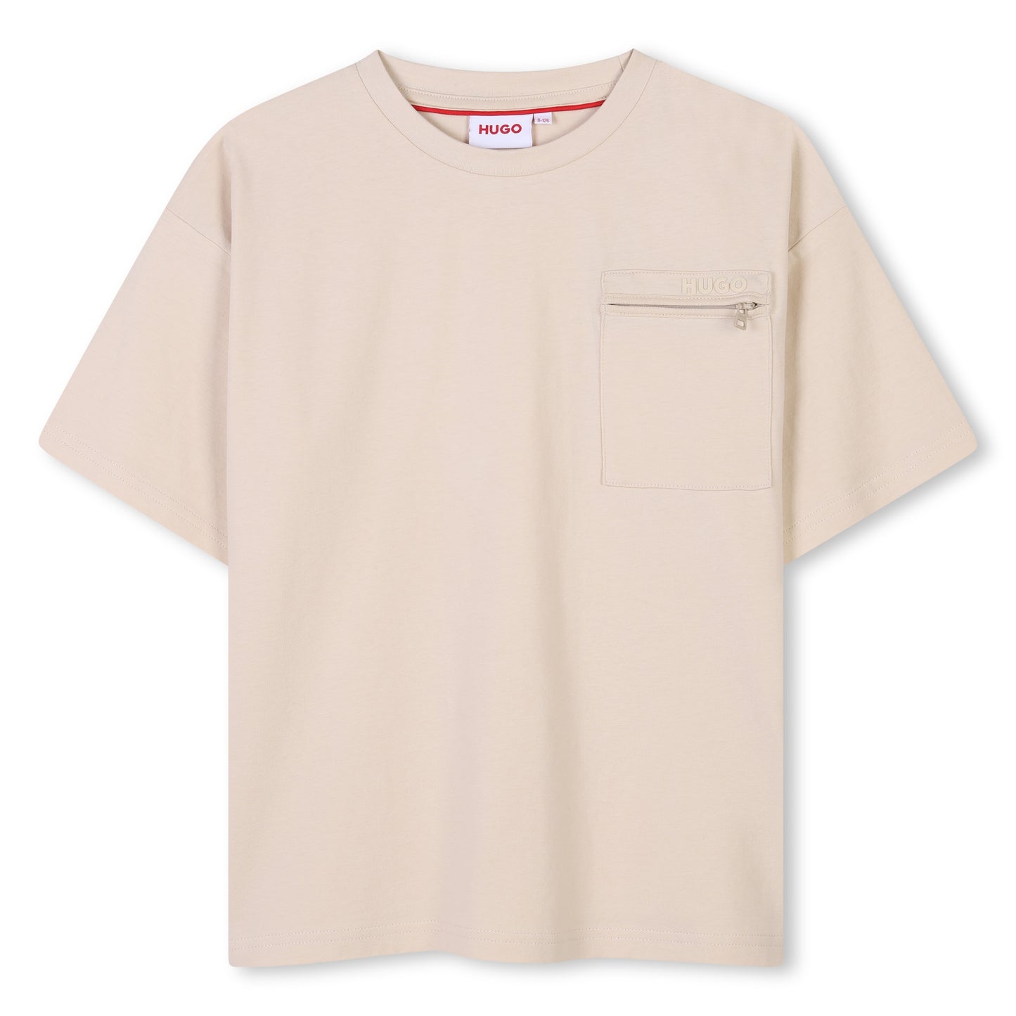 Hugo, T-shirts, Hugo - Sand T-shirt with zip pocket