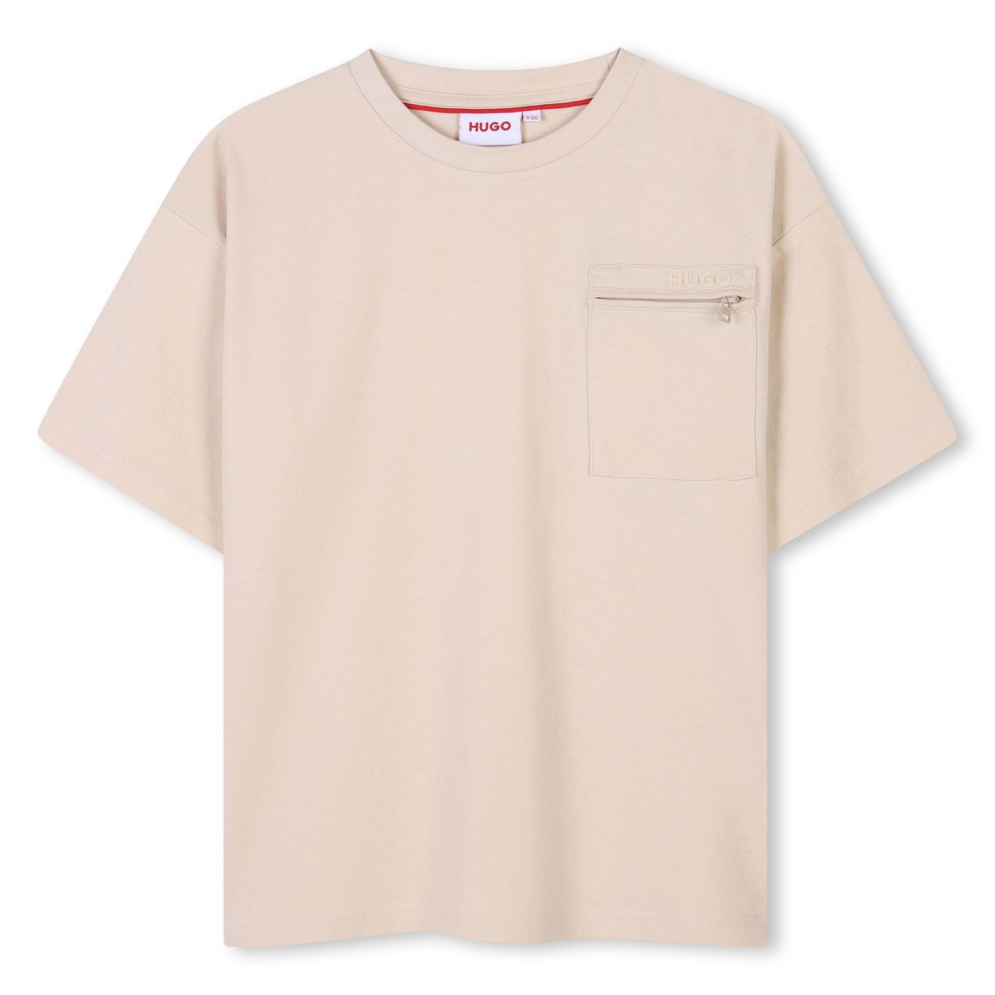 Hugo, T-shirts, Hugo - Sand T-shirt with zip pocket