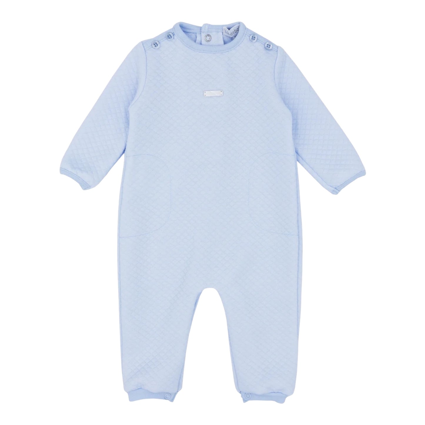 blues baby, All in ones, blues baby - Blue diamond jacquard romper