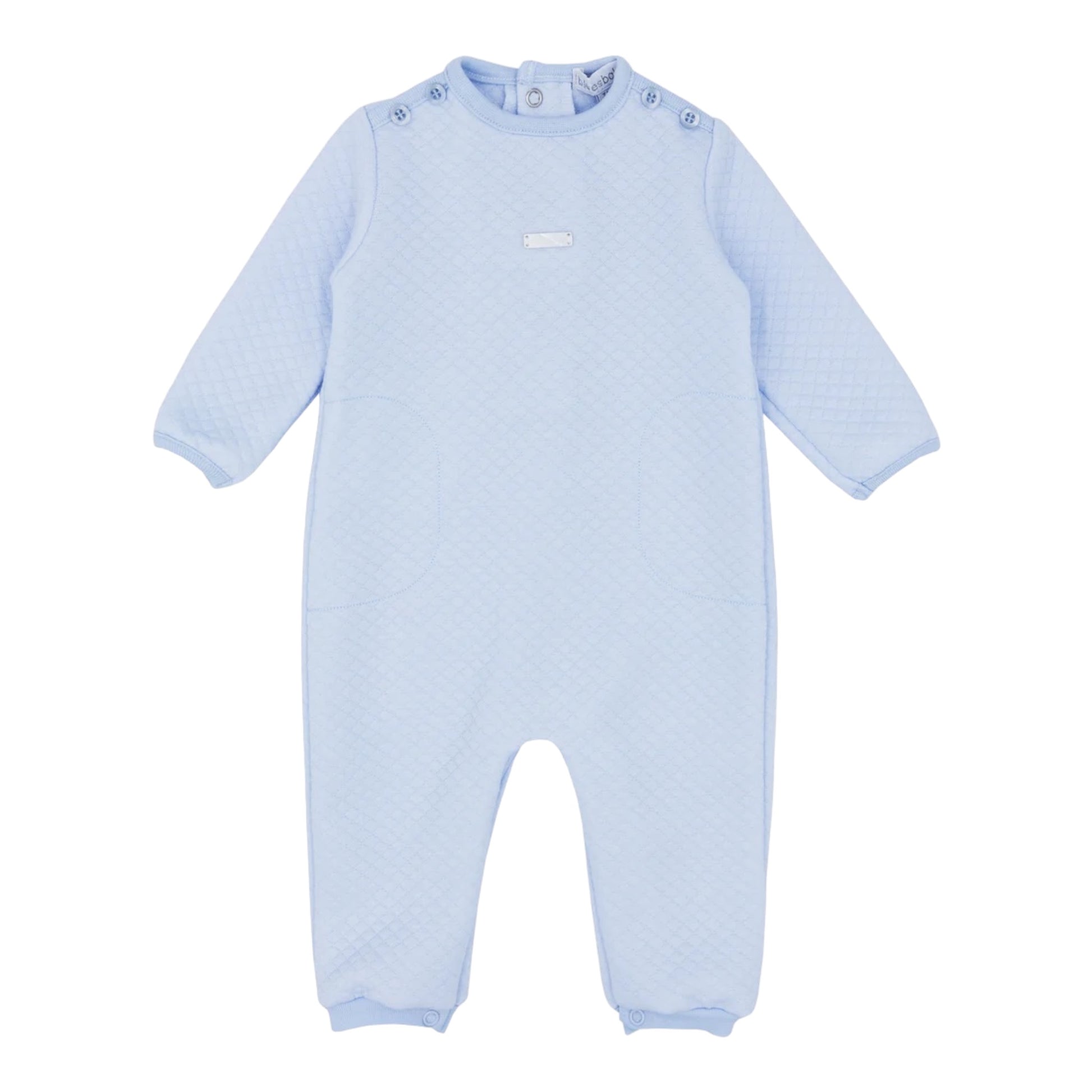 blues baby, All in ones, blues baby - Blue diamond jacquard romper