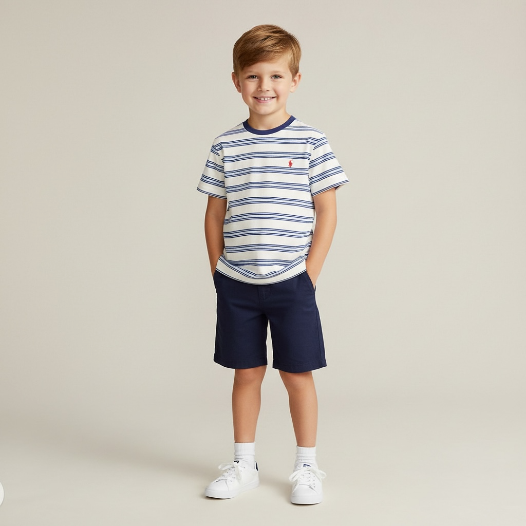 Ralph Lauren - T-shirt, White and Blue Stripe