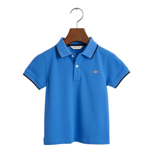 Gant, T-shirts, Gant - Blue polo with black trim T-shirt  (2yrs - 8yrs)