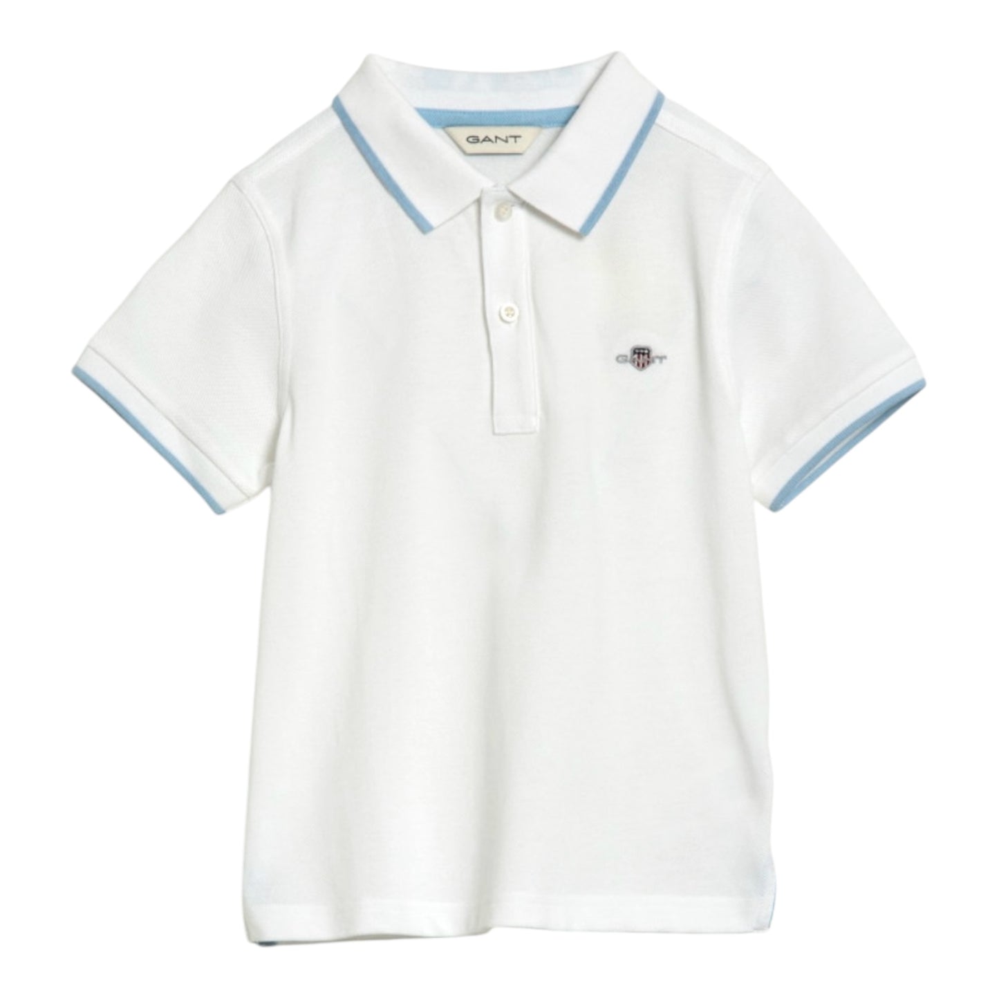 Gant, T-shirts, Gant - White polo with blue trim T-shirt  (2yrs - 8yrs)