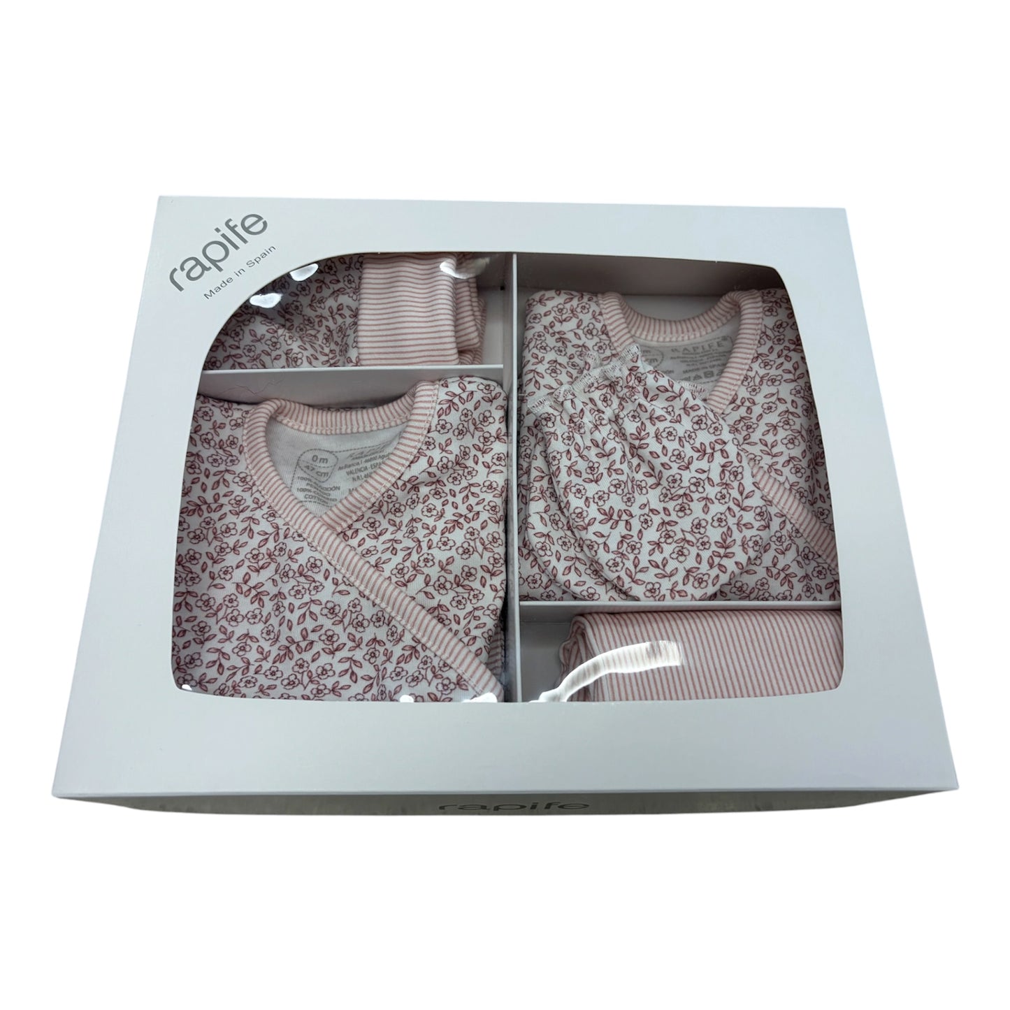 Rapife - 5 piece baby set, pink ditsy