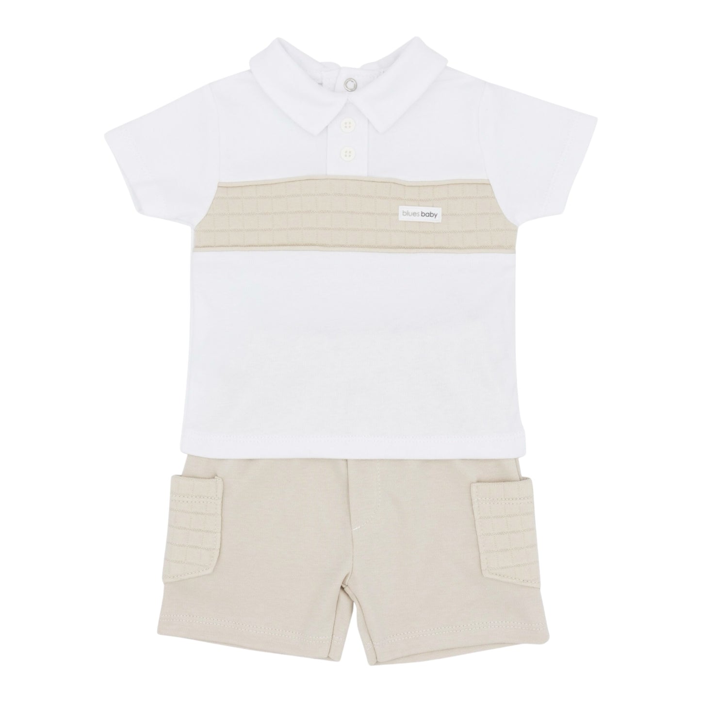 blues baby - 2 piece beige shorts set