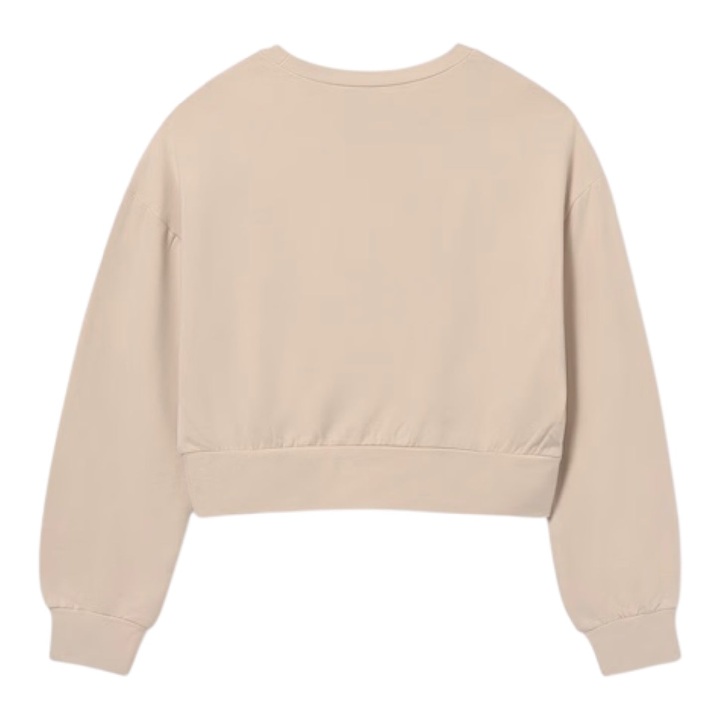Mayoral - Cream long sleeved crop sweat top, floral design on front