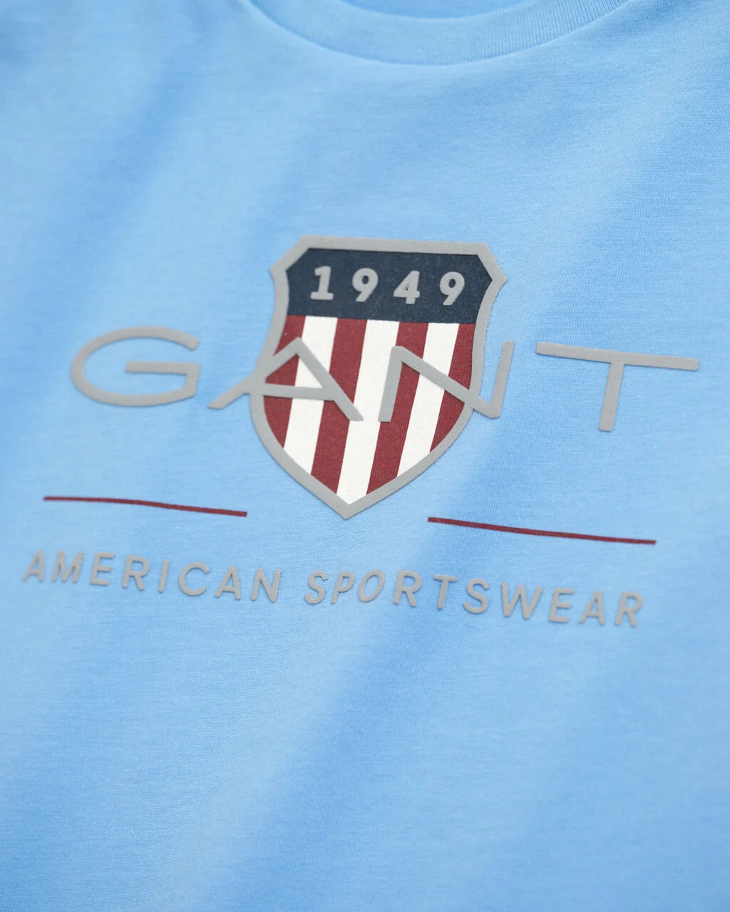 Gant - Blue long sleeved, shield print LS top, 2-8yrs