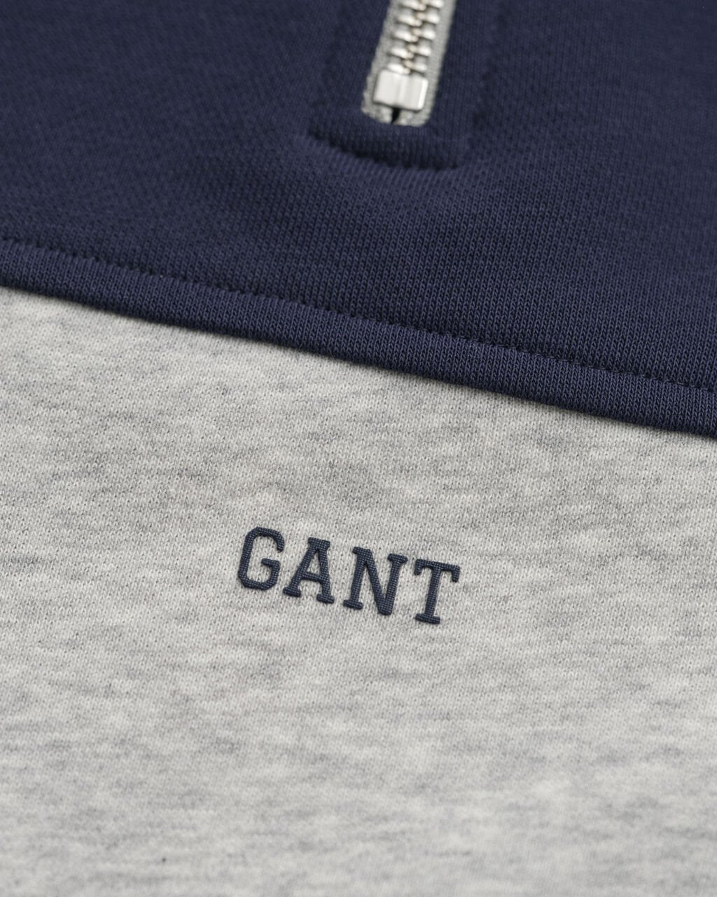 Gant - Navy and grey half zip top, 2-14yrs