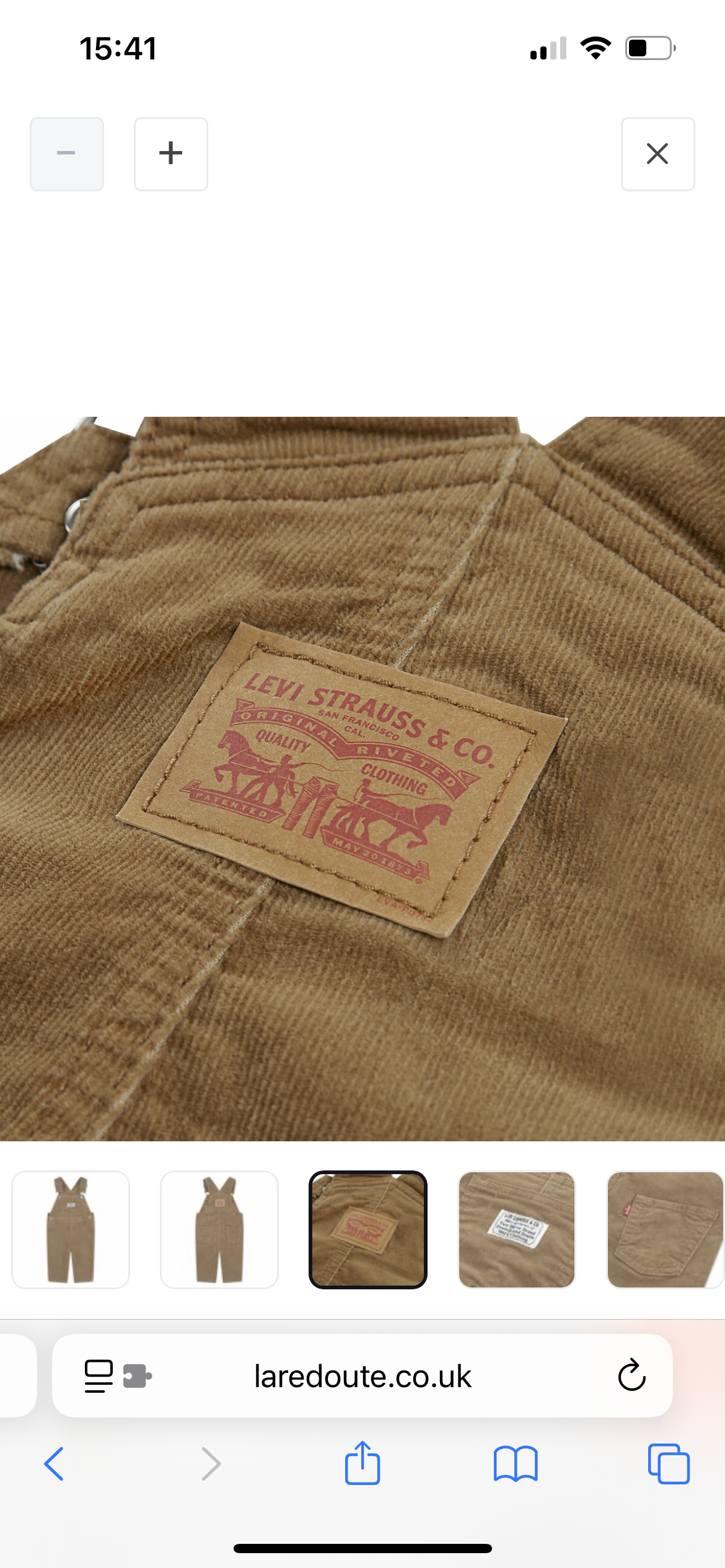 Levi's - Dungarees, tan cord (12m-36m)