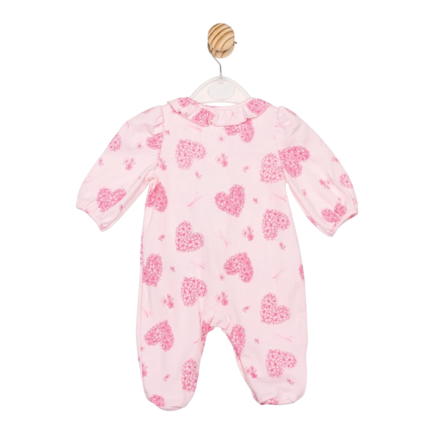Mintini - Pink all in one, floral heart all over print