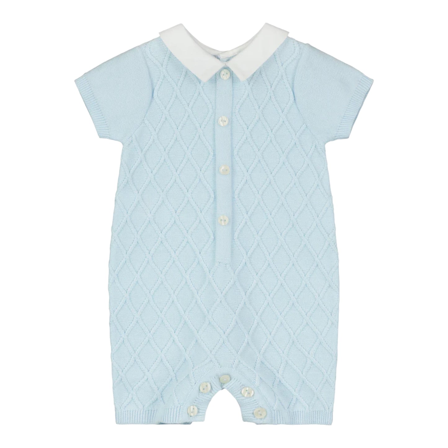 Emile et Rose, rompers, Emile et Rose - Baby Boys pale blue knit all in one, Flynn