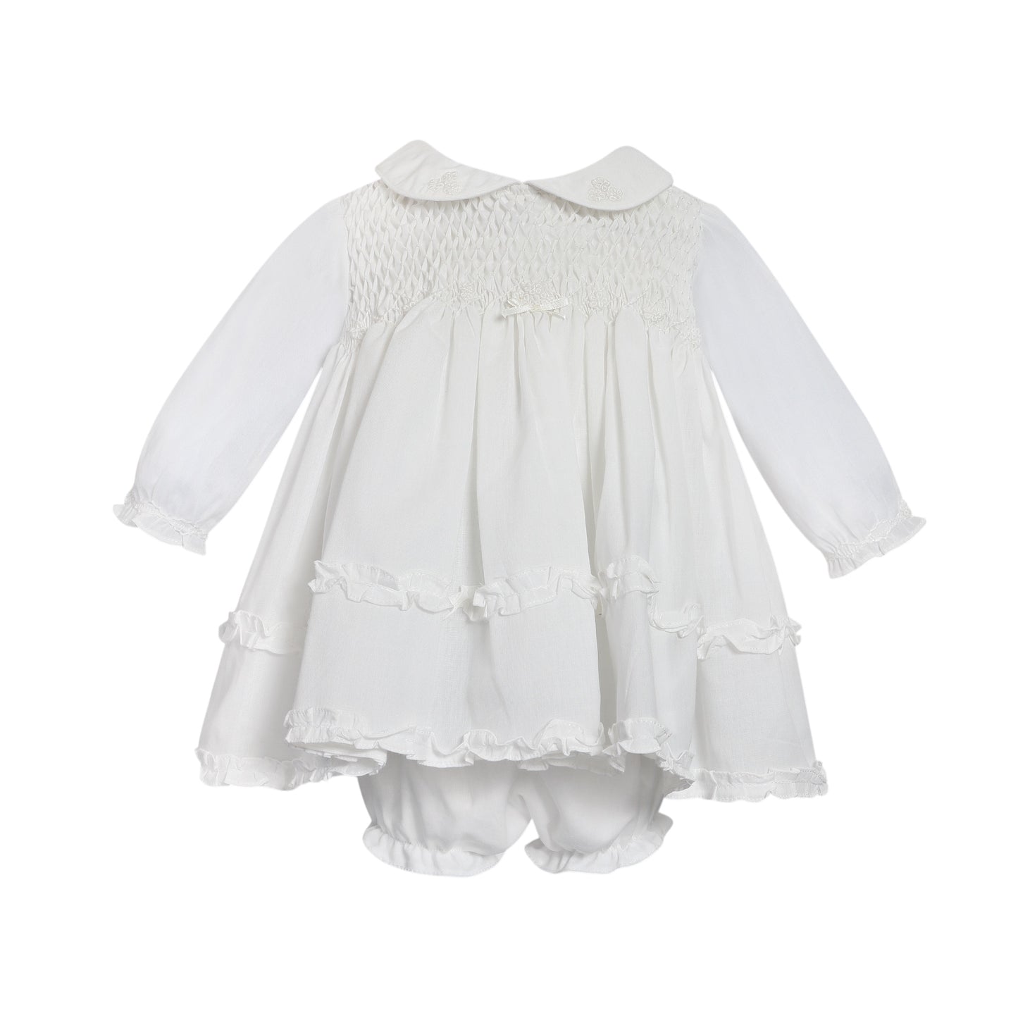 Sarah Louise - Traditional ivory hand smocked dress with pants