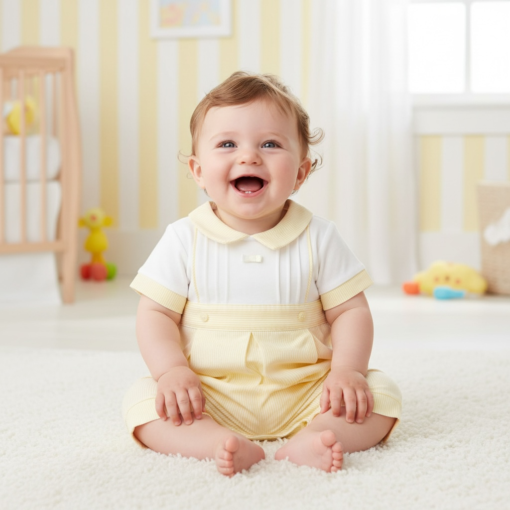 Amore - Romper, Lemon and white