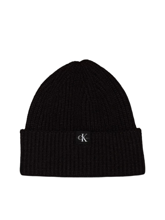 Calvin Klein, Hats, Calvin Klein - Monogram rib beanie, black