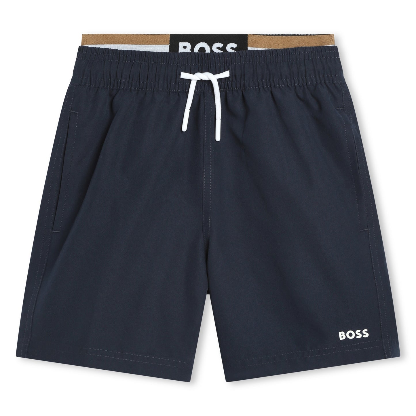 Boss, Shorts, Boss - Navy Shorts, with elasticated mock top