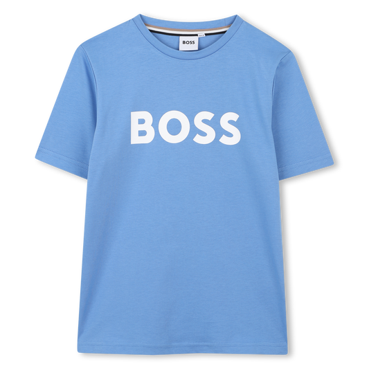 Boss, T-shirts, Boss - Short sleeved, crew neck T-shirt, blue
