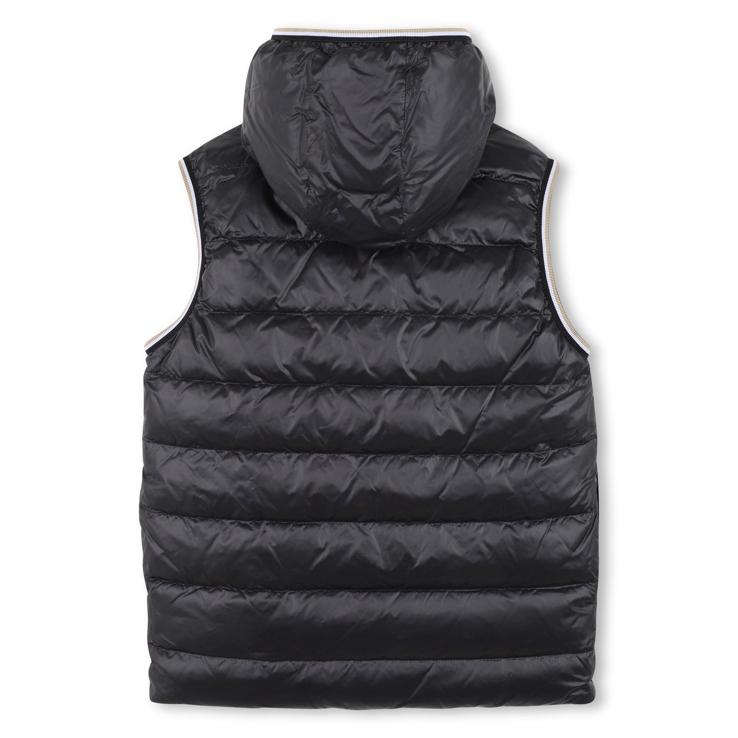 Boss - Green reversible padded gilet with hood
