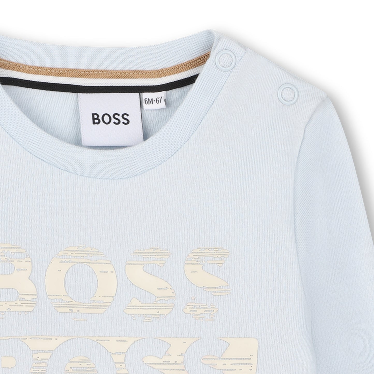 Boss - Pale blue long sleeved T-shirt, Boss front print (18m-3yrs)