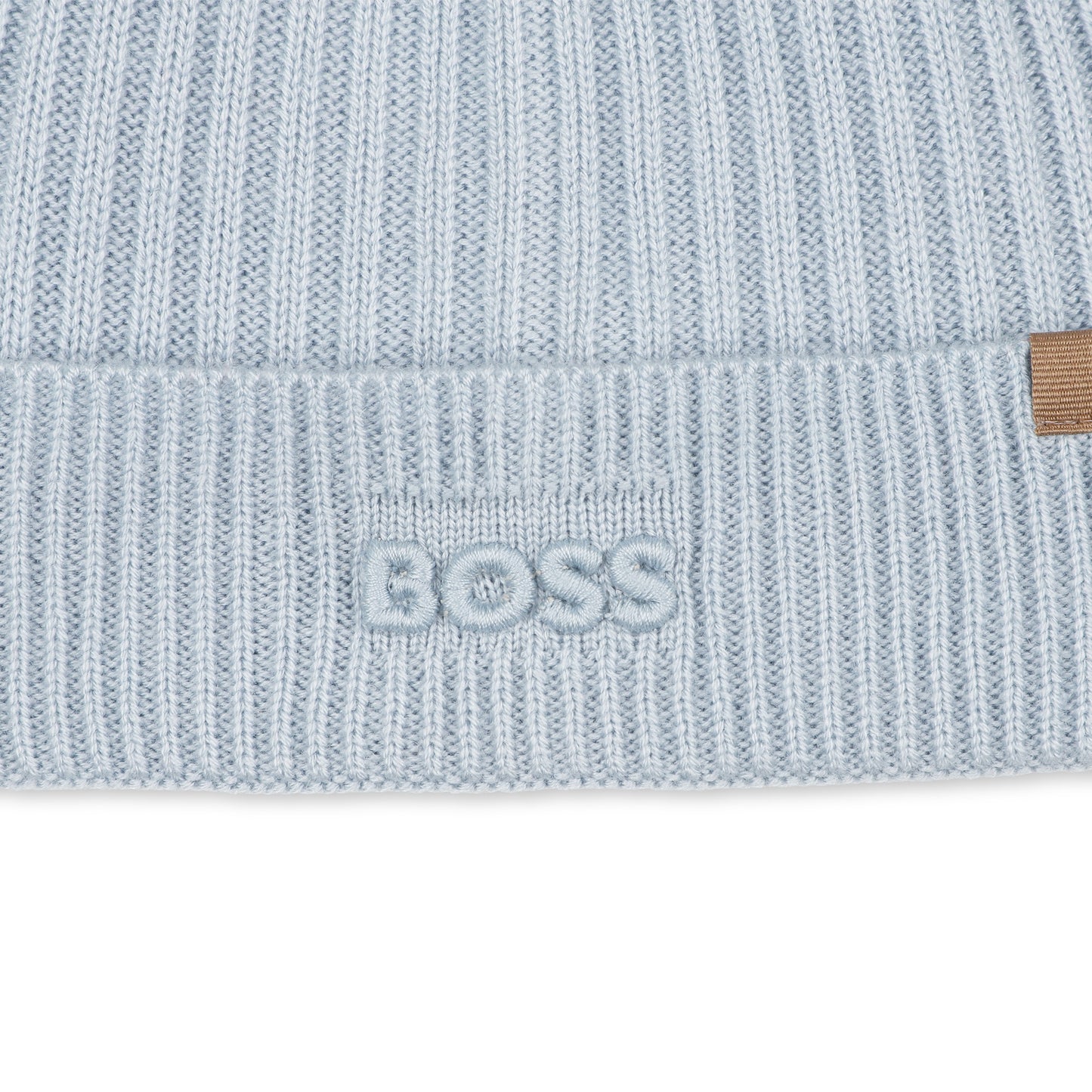 Boss - Pale blue knitted pull on hat