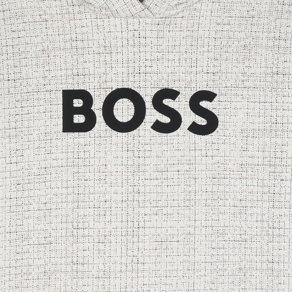 Boss - Hoodie with all over grid print and front BOSS branding