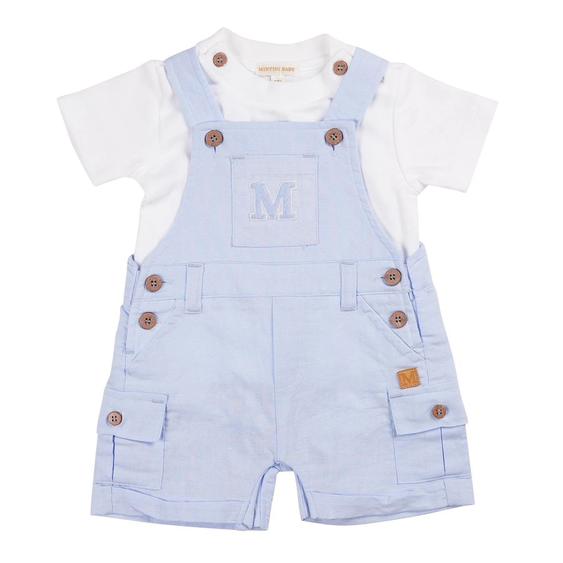 Mintini, 2 piece dungaree outfits, Mintini - Dungarees and T-shirt, blue