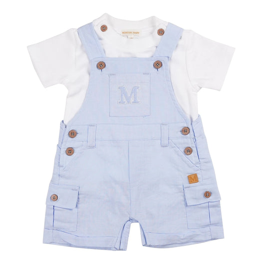 Mintini, 2 piece dungaree outfits, Mintini - Dungarees and T-shirt, blue