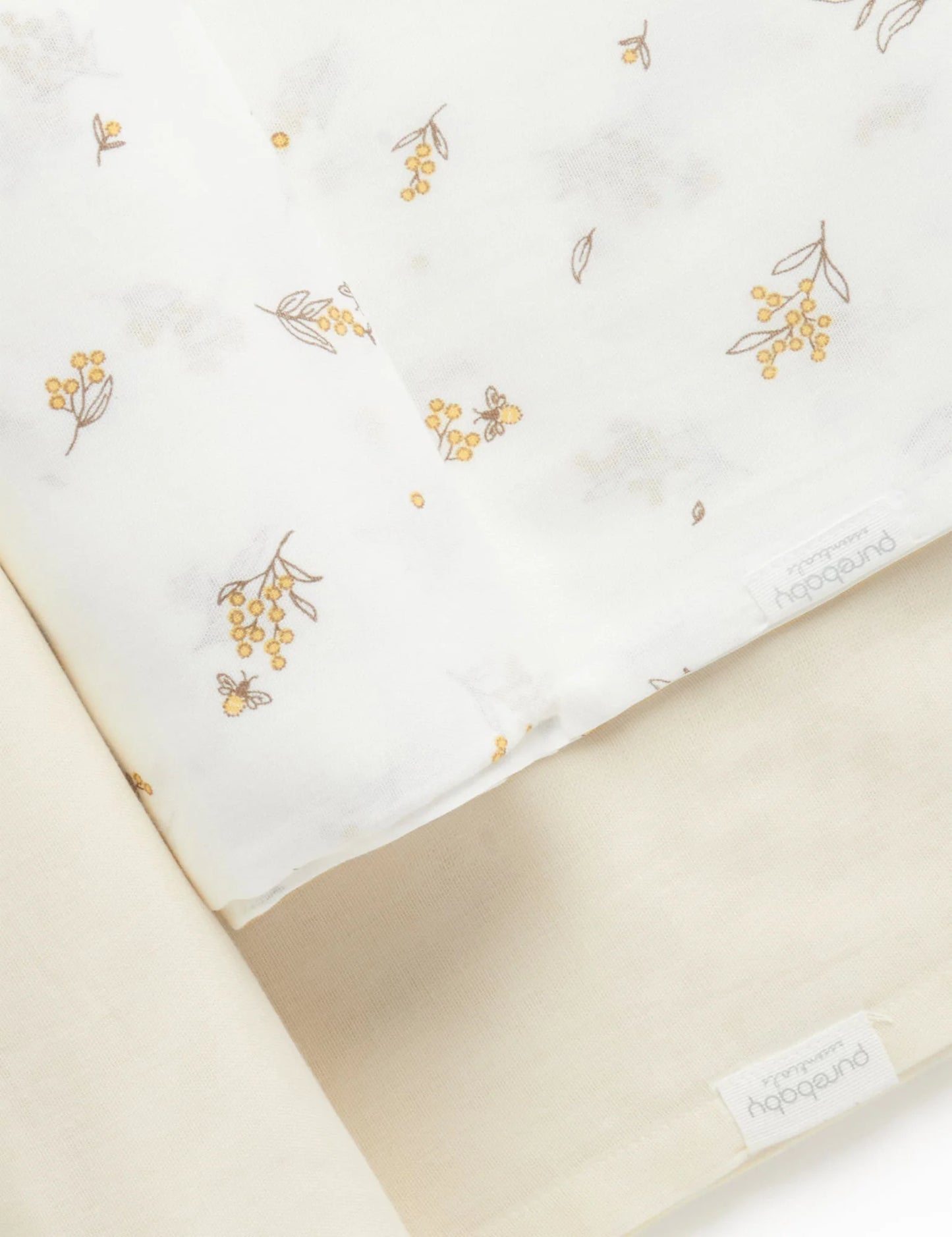 purebaby - 2 pack Muslin Wrap, Wheat