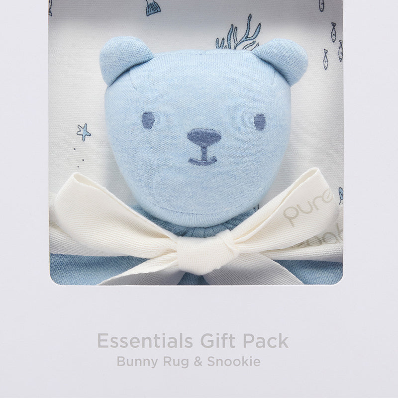 purebaby - 2 piece baby gift box set, Blue