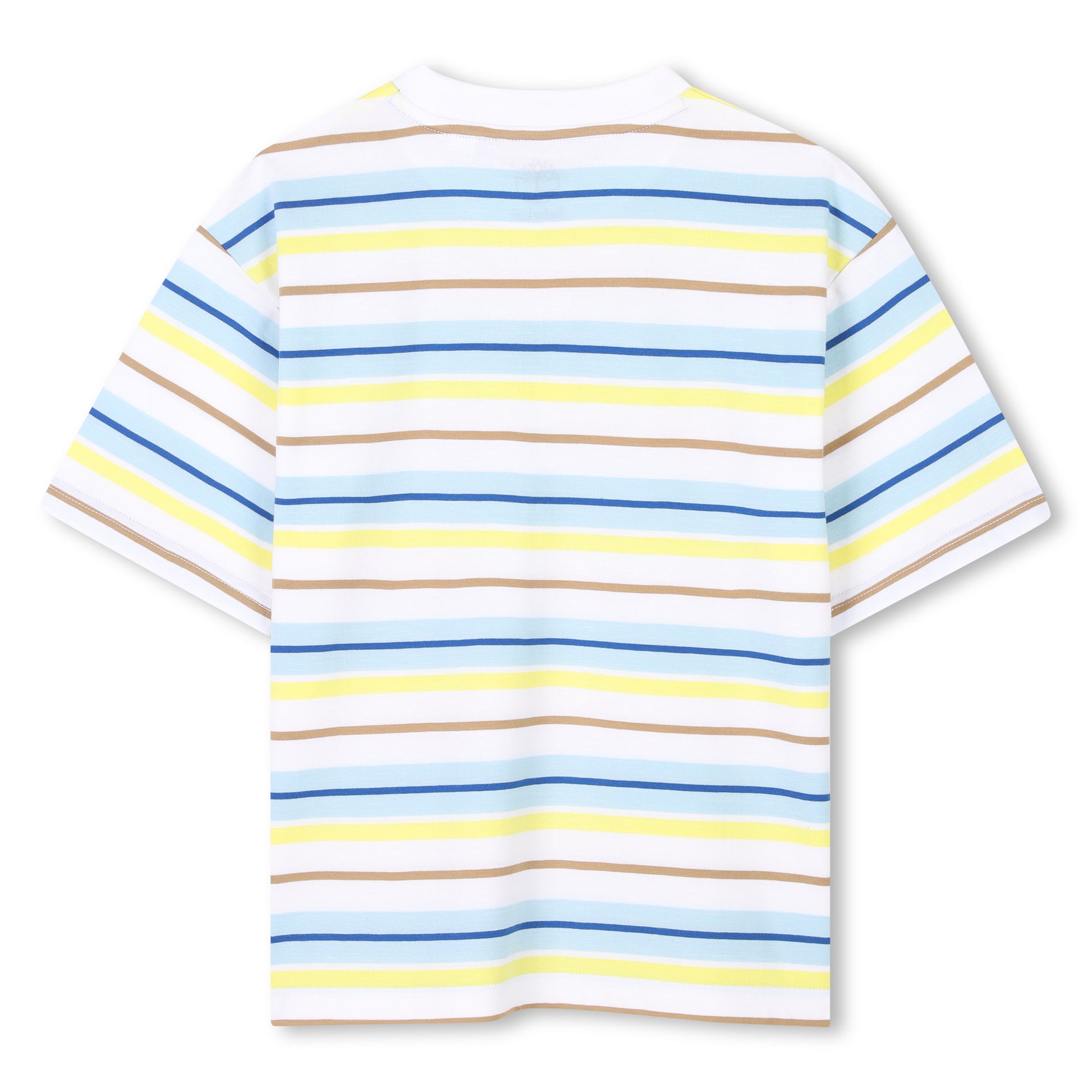 Timberland, T-shirts, Timberland - White, pale blue and lemon stripe T-shirt