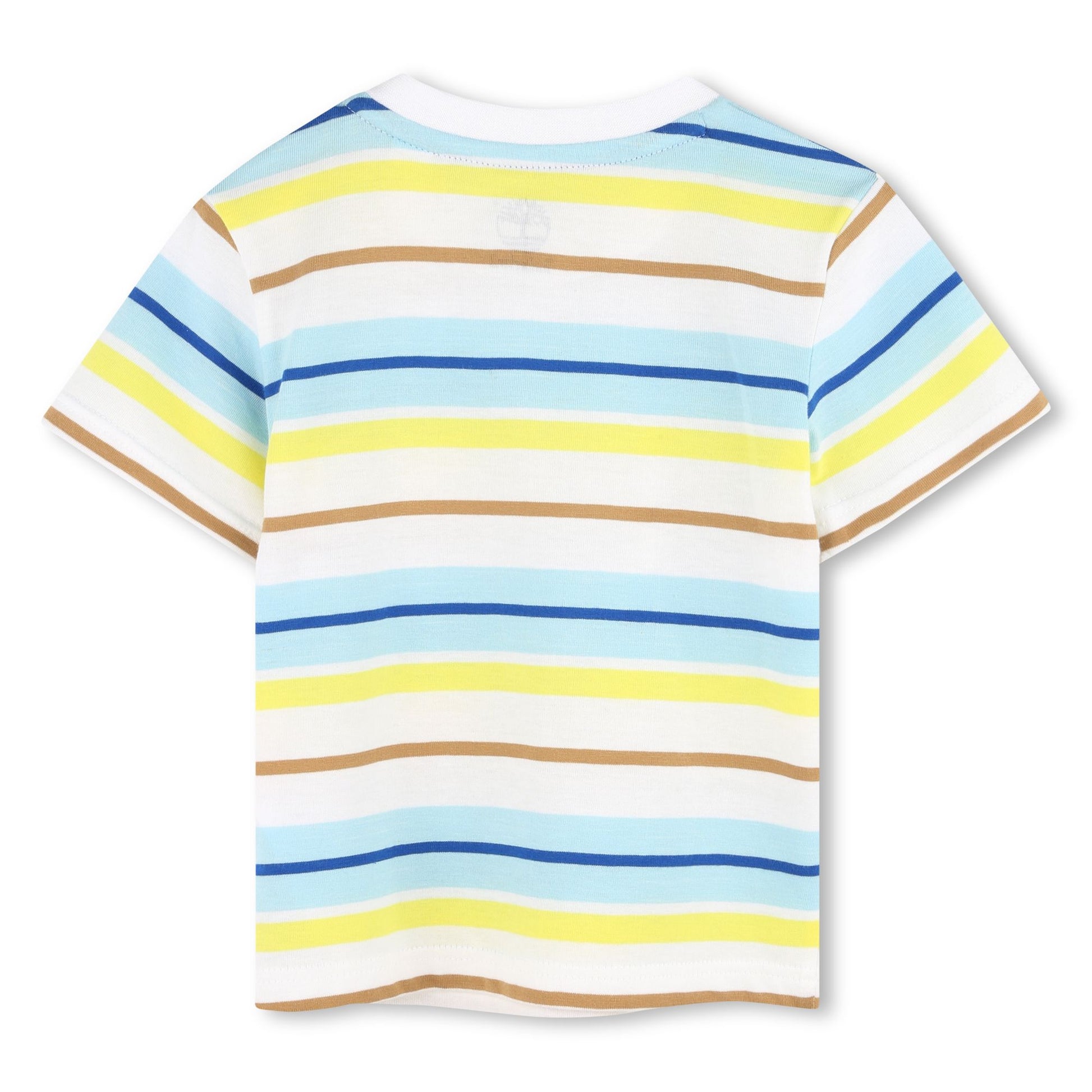 Timberland, T-shirts, Timberland  - Pale blue, lemon and white stripe T-shirt