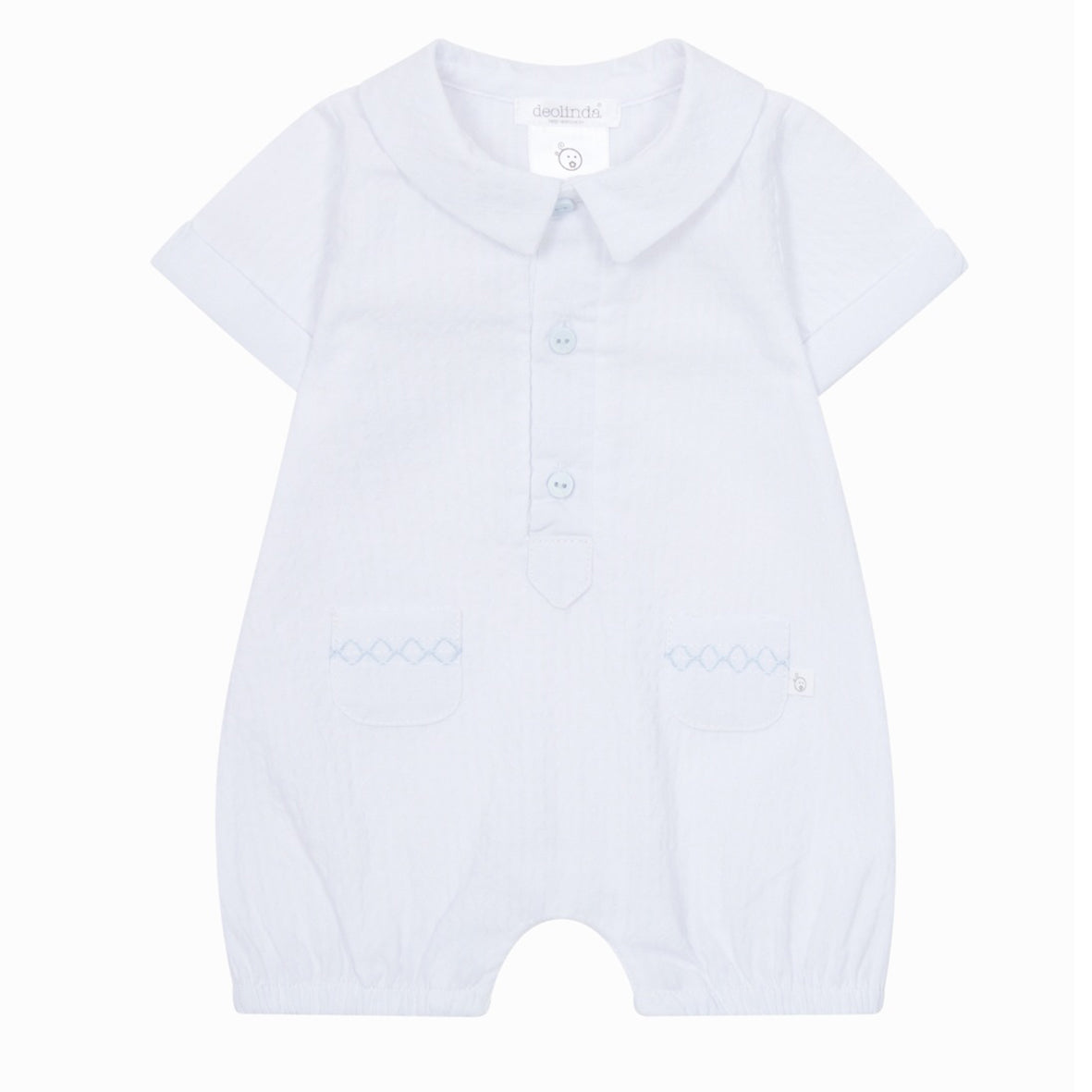 deolinda, Rompers, deolinda - white seer sucker romper