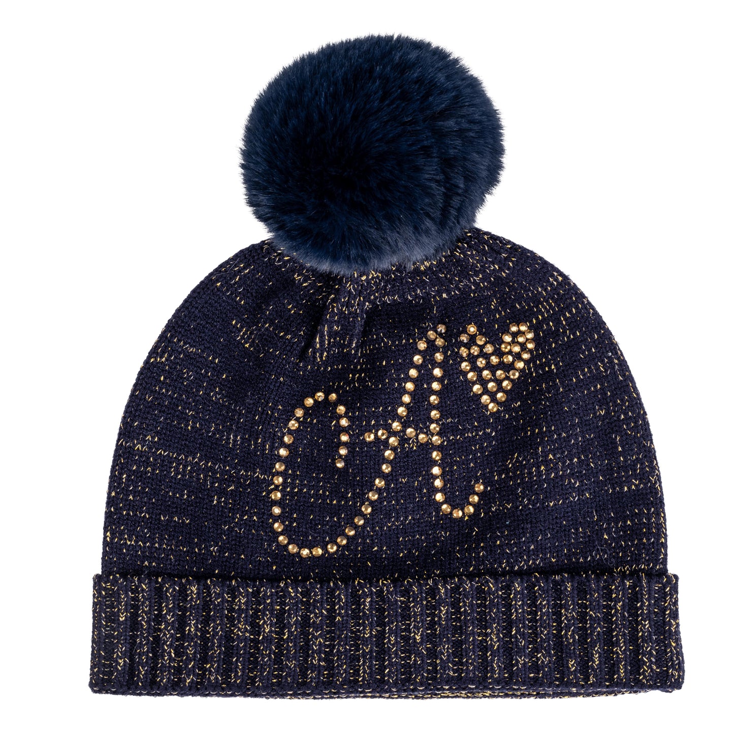 A'Dee, Hats, A'Dee -Rani Knitted pom pom hat, navy