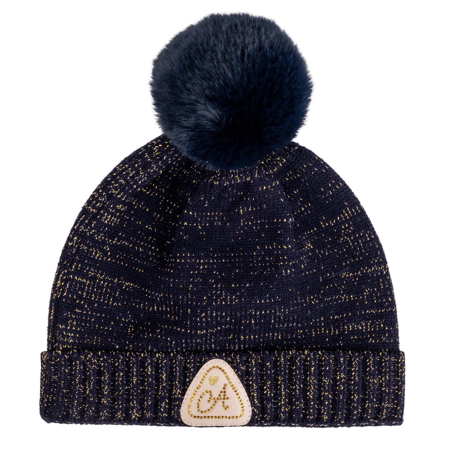 A'Dee, Hats, A'Dee -Rani Knitted pom pom hat, navy