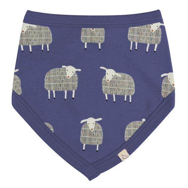 Pigeon Organics - Blue reversible bib with sheep print