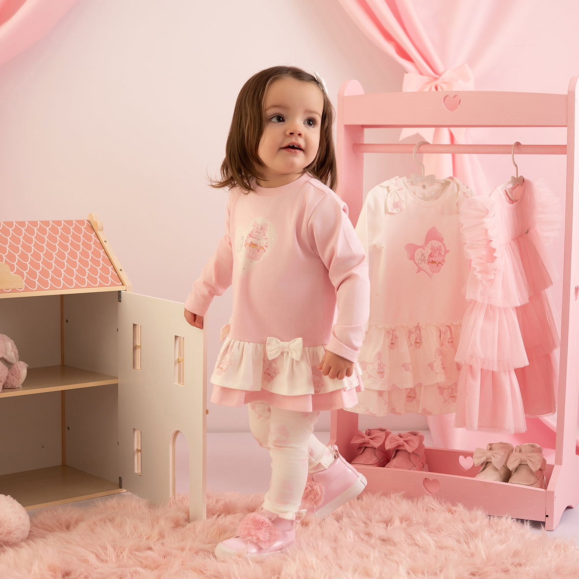 Little A - Cupcake 2 piece legging set, Jade