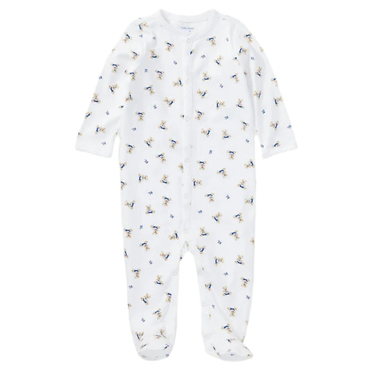 Ralph Lauren, rompers, Ralph Lauren - All in one, romper with all over RL bear print, blue