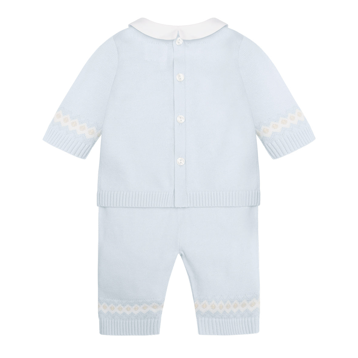 Emile et Rose - 3 piece outfit, top bottoms and hat, pale blue