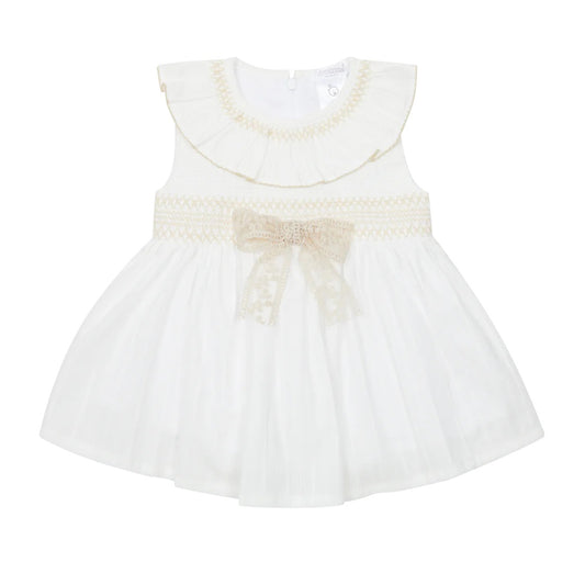 deolinda, Dresses, deolinda - Ivory dress with smocking detail
