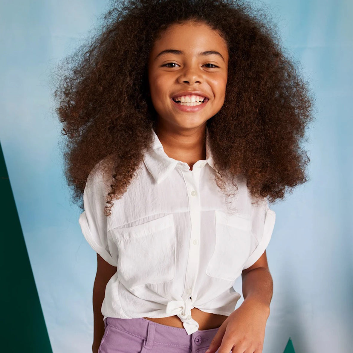 Mayoral, shirts, Mayoral - White crop blouse