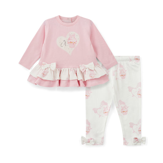 Little A - Cupcake 2 piece legging set, Jade