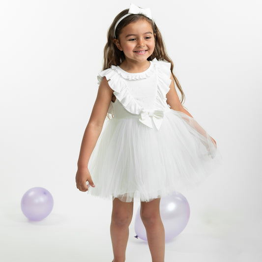 Caramelo Kids, dresses, Caramelo Kids - Sleeveless white dress with matching headband