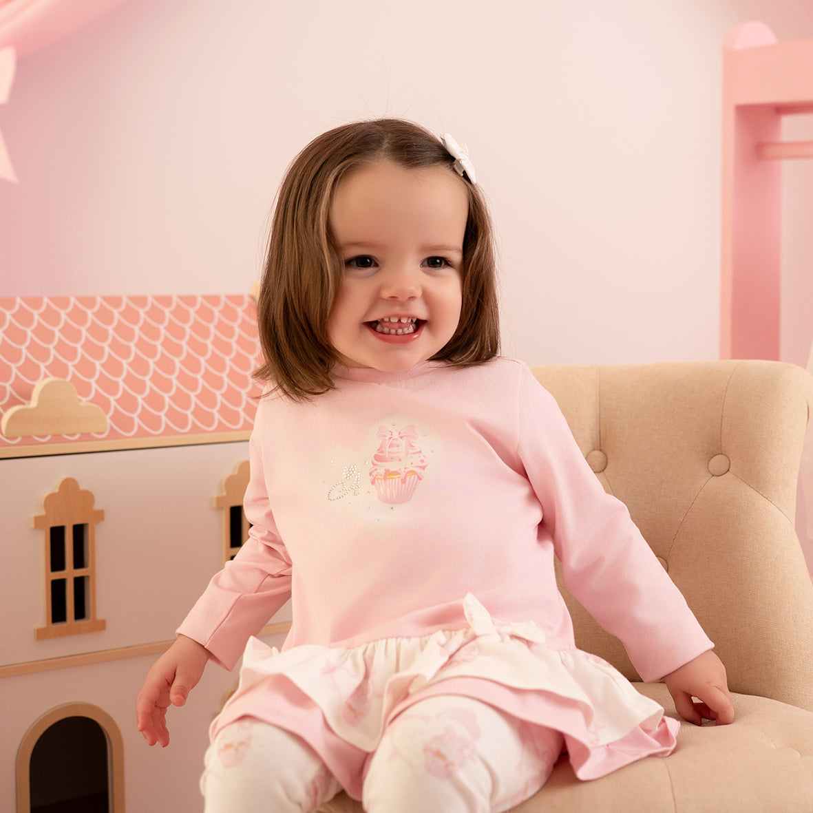Little A - Cupcake 2 piece legging set, Jade